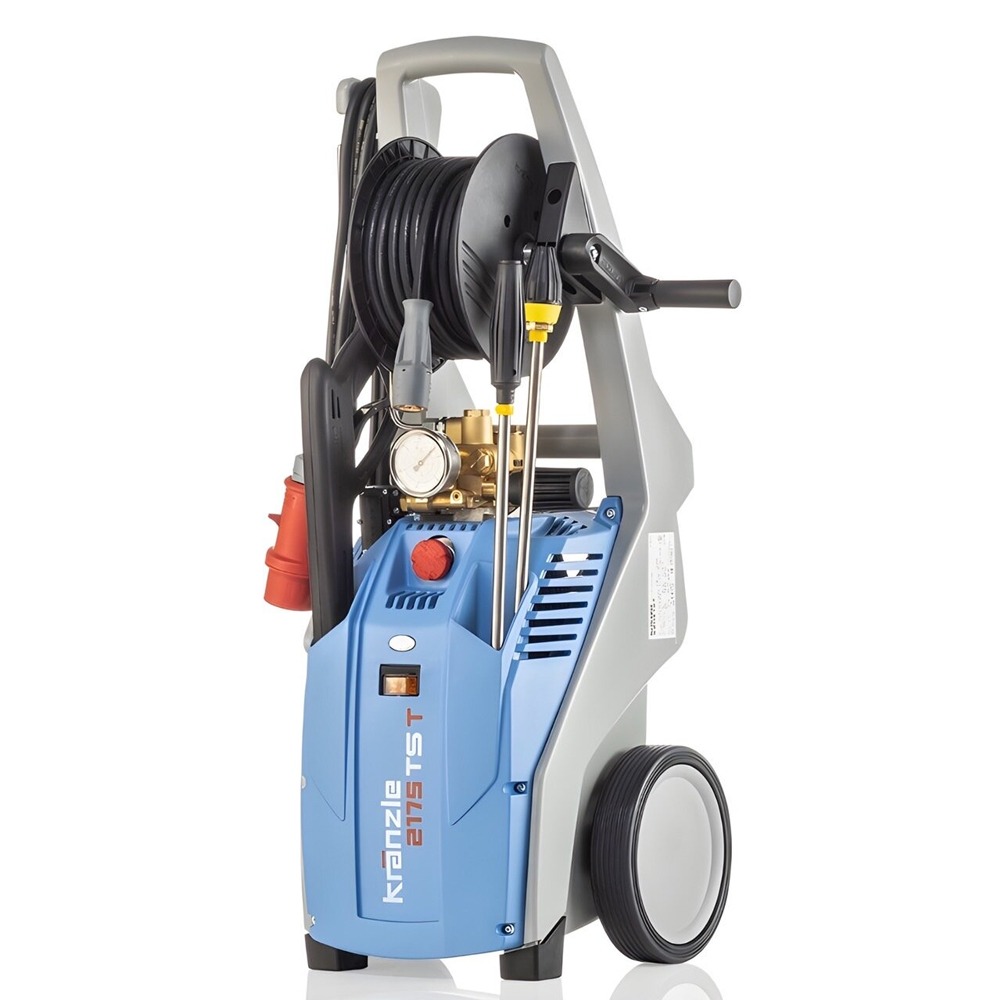K 2175 TS T DK ปั๊มอัดฉีด 160 บาร์ 1,400 รอบ/นาที 400 โวลท์ ระบบ Total Stop ล้อเก็บสายอัดฉีด หัวฉีดน้ำวน