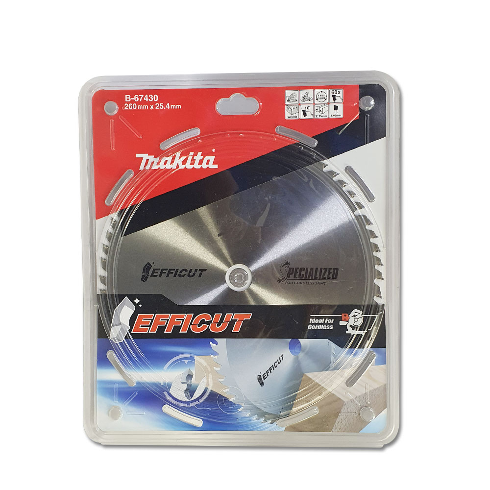 B-67430 ใบเลื่อย Efficut 260x25.4x2.15x60T LS1019L ตัดไม้
