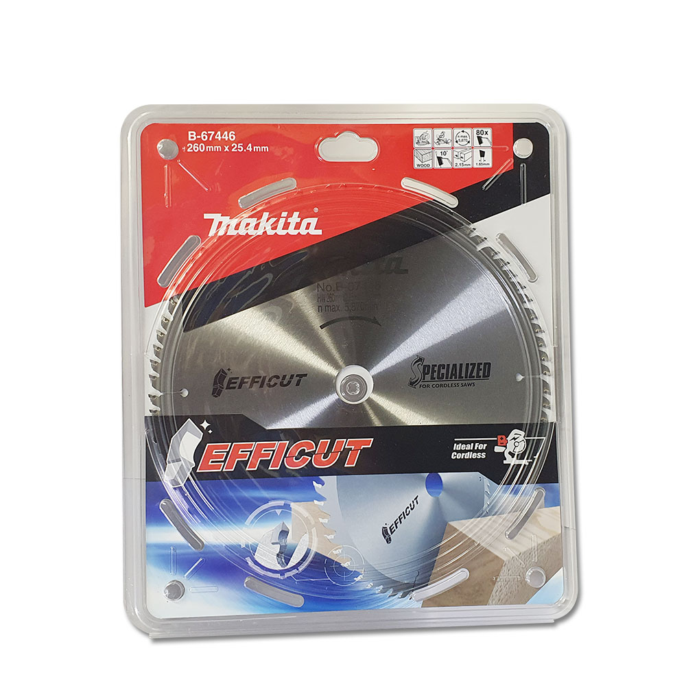 B-67446 ใบเลื่อย Efficut 260x25.4x2.15x80T LS1019L ตัดไม้