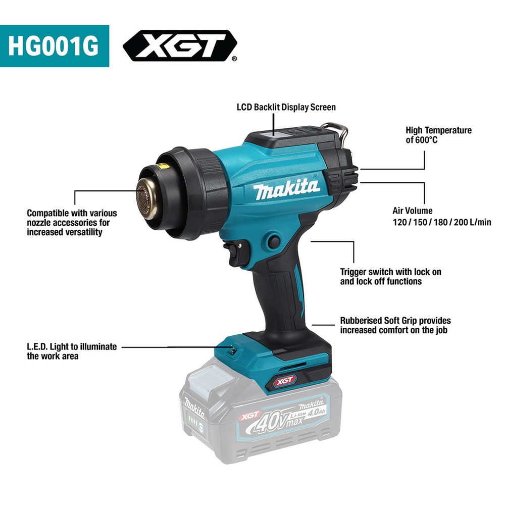 Alternative view of HG001GZ เครื่องเป่าลมร้อน 40V Max